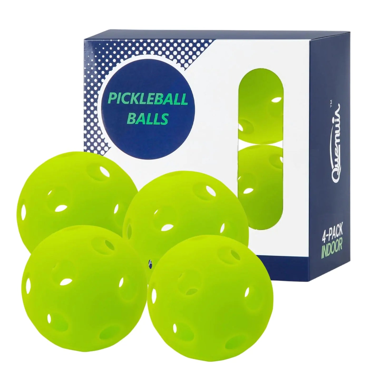 QUEMUIA Indoor Pickleball Balls26 Holes Indoor Pickleballs USAPA Approved4-Pack High Bounce Pickle Balls Pickleball Gifts for Men or Women Pickleball Enthusiasts