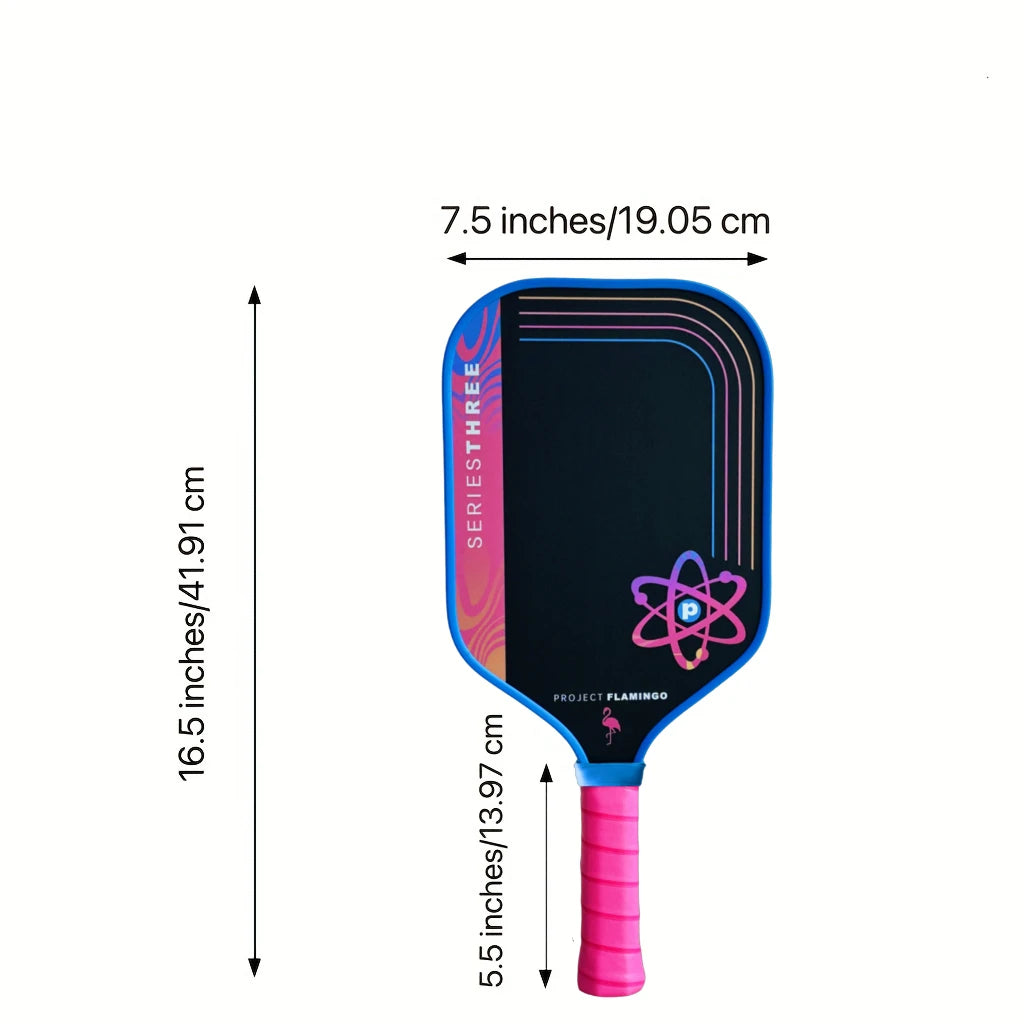 Project Flamingo T700 Carbon Fiber Pickleball Paddle, Textured Surface, Polymer Honeycomb Core 16mm, Balanced Power&Control