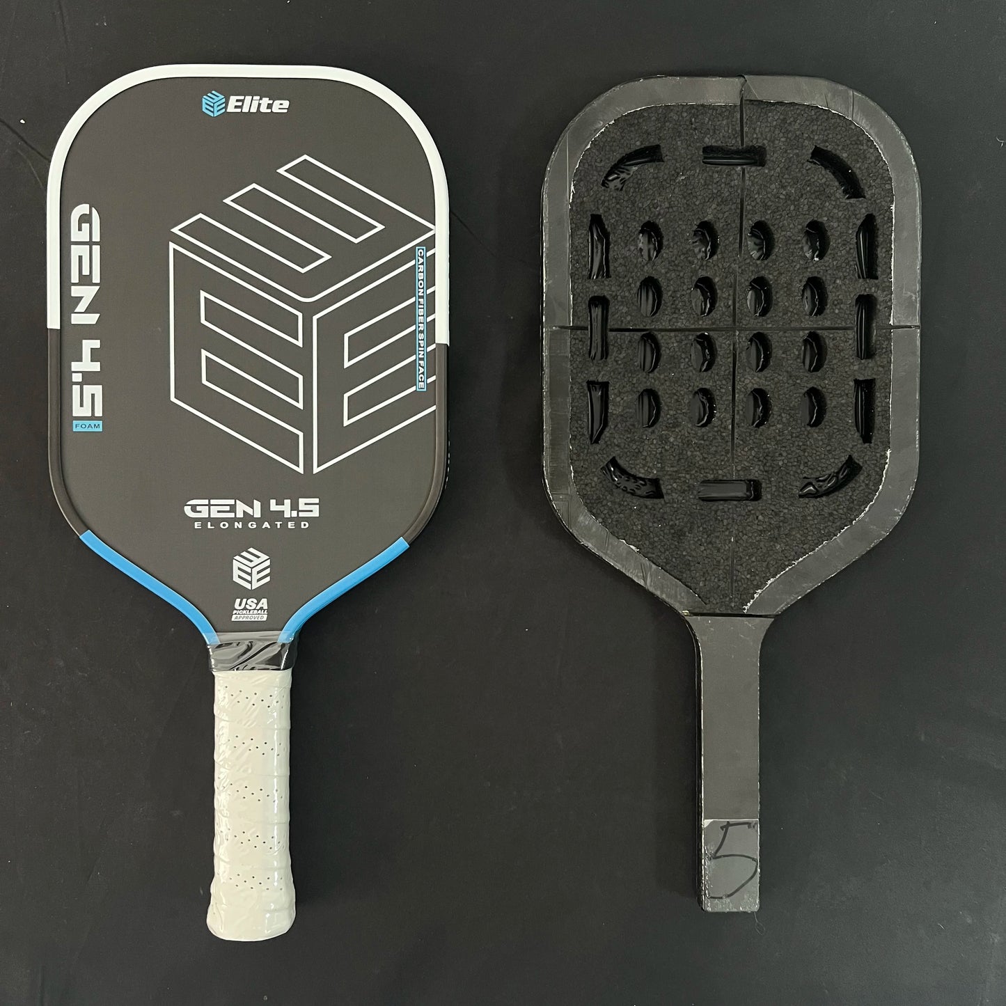 Elite Pickleball Paddle - Carbon Fiber Structure Cold Pressed Anti-Slip Grip PP Honeycomb Core High Strength Friction Durable Ed